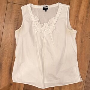 Talbots sleeveless top with a ruffled neckline size M